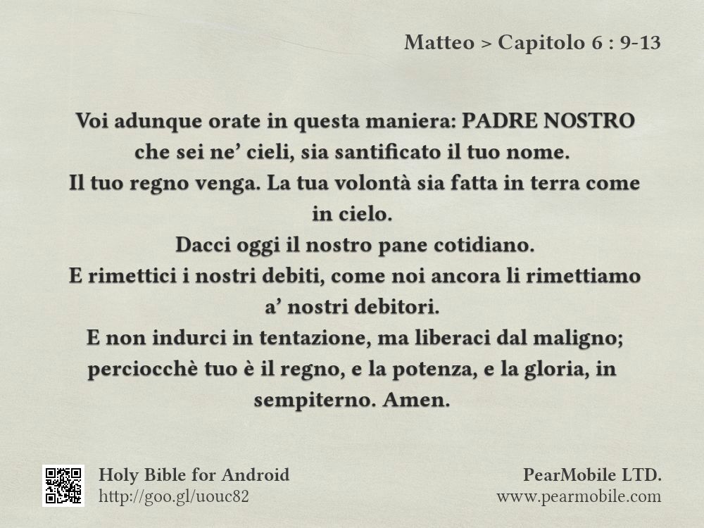 Matteo, Capitolo 6:9-13
